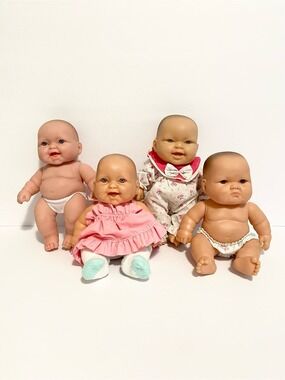 Berenguer Chubby Lifelike Baby Doll Lot of 4 Ready To Cry Open Mouth Tooth 10”